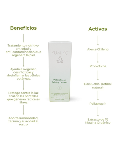 Matcha Repair Calming Complex | 50ml Airless – LIMITED EDITION - Crema antiarrugas y antipolución con alerce chileno
